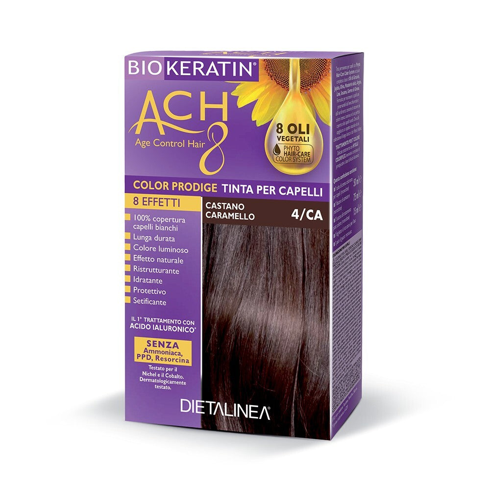 Tinta Capelli 4/CA Castano Caramello Biokeratin ACH8 Colorazione Capelli Biokeratin ACH8